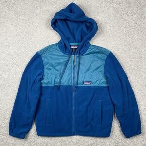 Patagonia Jacket Womens XS Blue Microdini Fleece Hoody Full-Zip Pockets Light